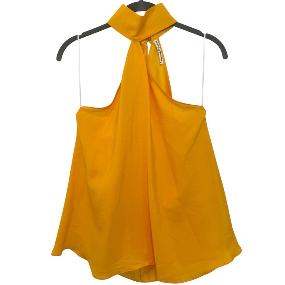 A1. Amanda Uprichard 100% Silk Halter Sleeveless Yellow Blouse